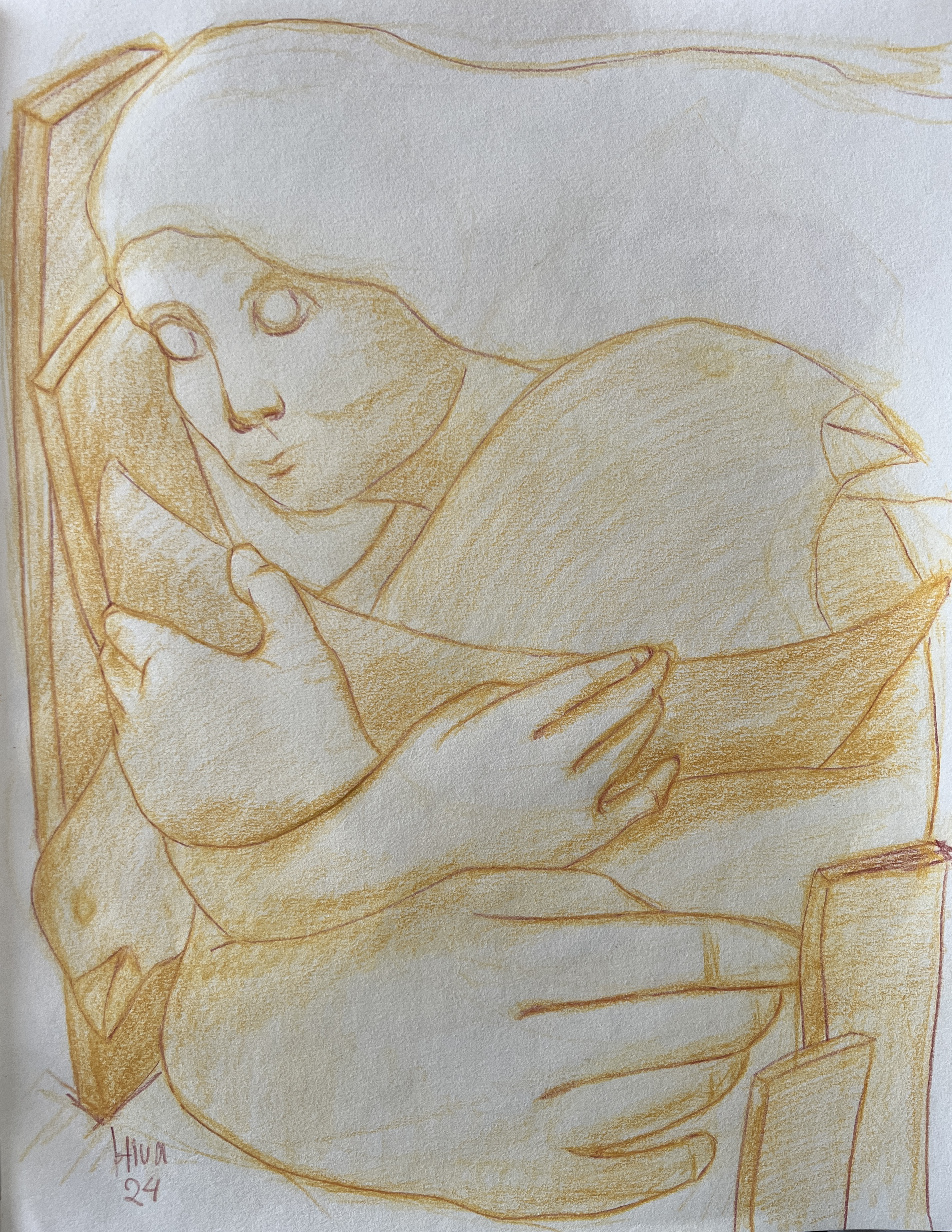 Buntstift auf Papier hiva rash 1