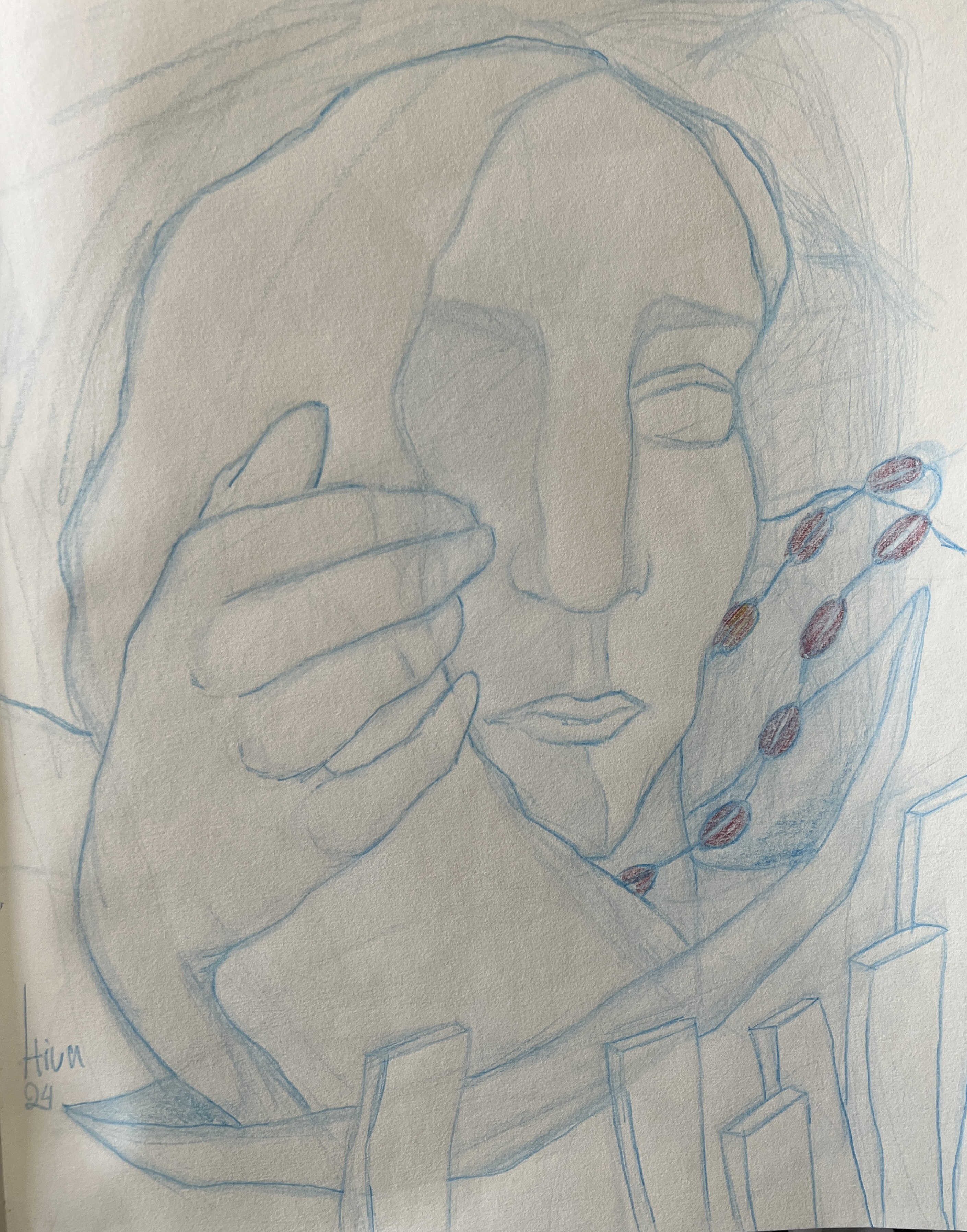 Buntstift auf Papier hiva rash 2